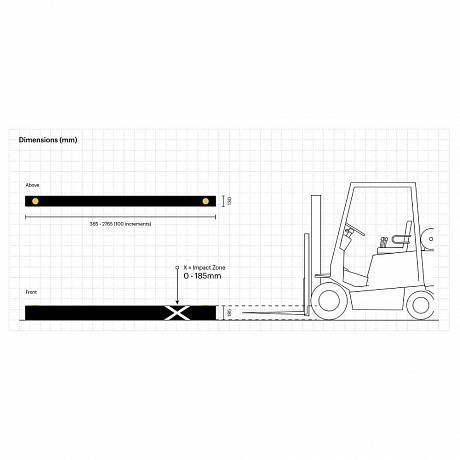 Ограждение для стеллажей eFlex ForkGuard Kerb 1200мм картинка