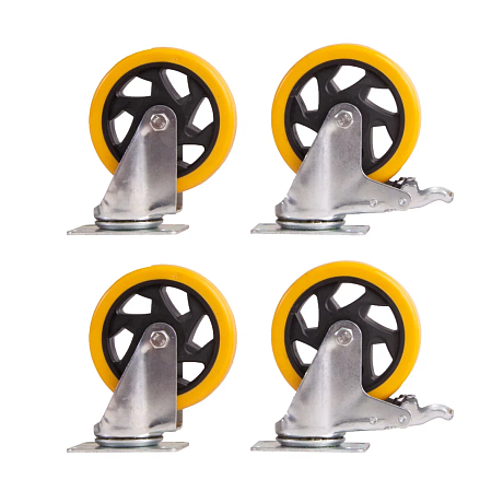 Набор поливинилхлоридных поворотных колёс Moverplat 125-PVC x 4 картинка