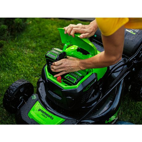 Самоходная газонокосилка Greenworks GD40LM46SPK4, 40V, 46 см, в комплекте с АКБ 4АЧ и ЗУ картинка