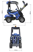 Многофункциональный шарнирно-сочлененный мини-погрузчик MULTIONE 2.3 EFI c остеклением и отопителем