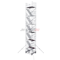 Алюминиевая модульная вышка с лестничными маршами ВМА1400Л до 22м