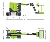 Электрический коленчатый подъемник ZOOMLION ZA10RJE, р/в 11550 мм, г/п 230 кг 