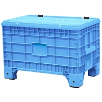 Big Box Tara 1017х636х673 контейнер на ножках, с крышкой на петлях голубой