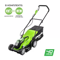 Газонокосилка аккумуляторная Greenworks G40LM35K2 40V 35 см c 1 АКБ 2 А.ч и ЗУ