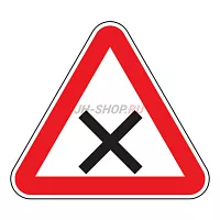 Предупреждающий знак 1.6 — Пересечение равнозначных дорог