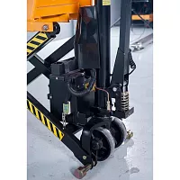 Гидравлическая тележка (рохля) с электрическим ножничным подъемом JHLIFT EHLS1000N, 1000 кг, 1150х540 мм, с полиуретановыми колесами