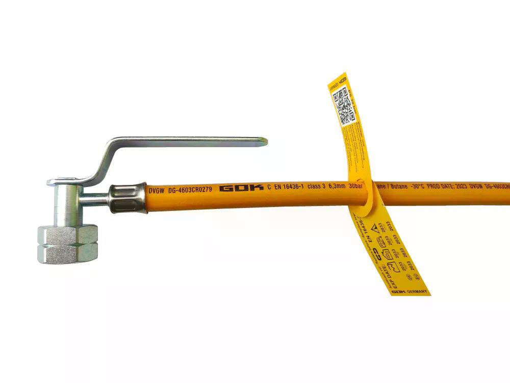 Газовый шланг GOK GFx400, 30 бар, латунь, сталь