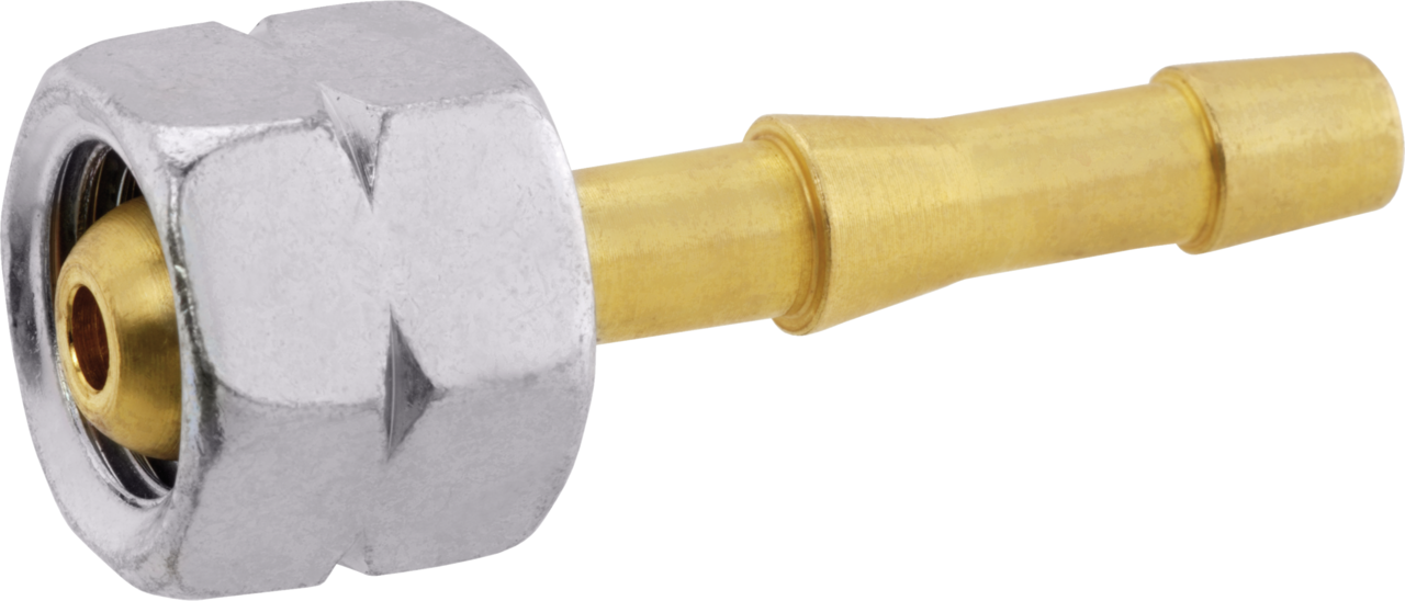 Штуцер GOK для шланга 6 мм, резьба 1/4 левая