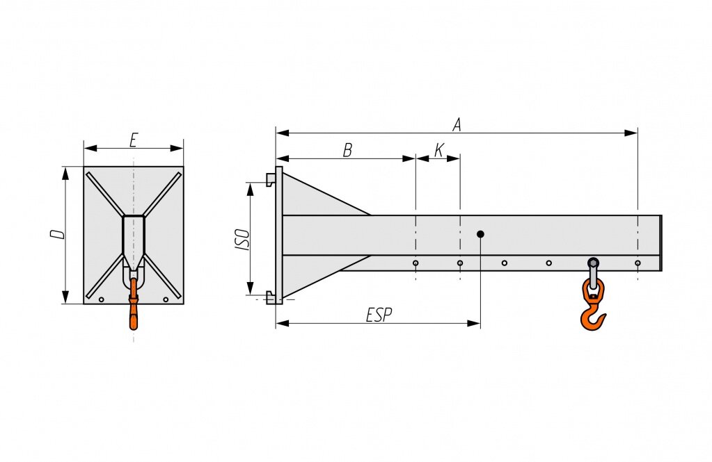 Стрела безблочная (крепление на каретку) СБК-50/15/6
