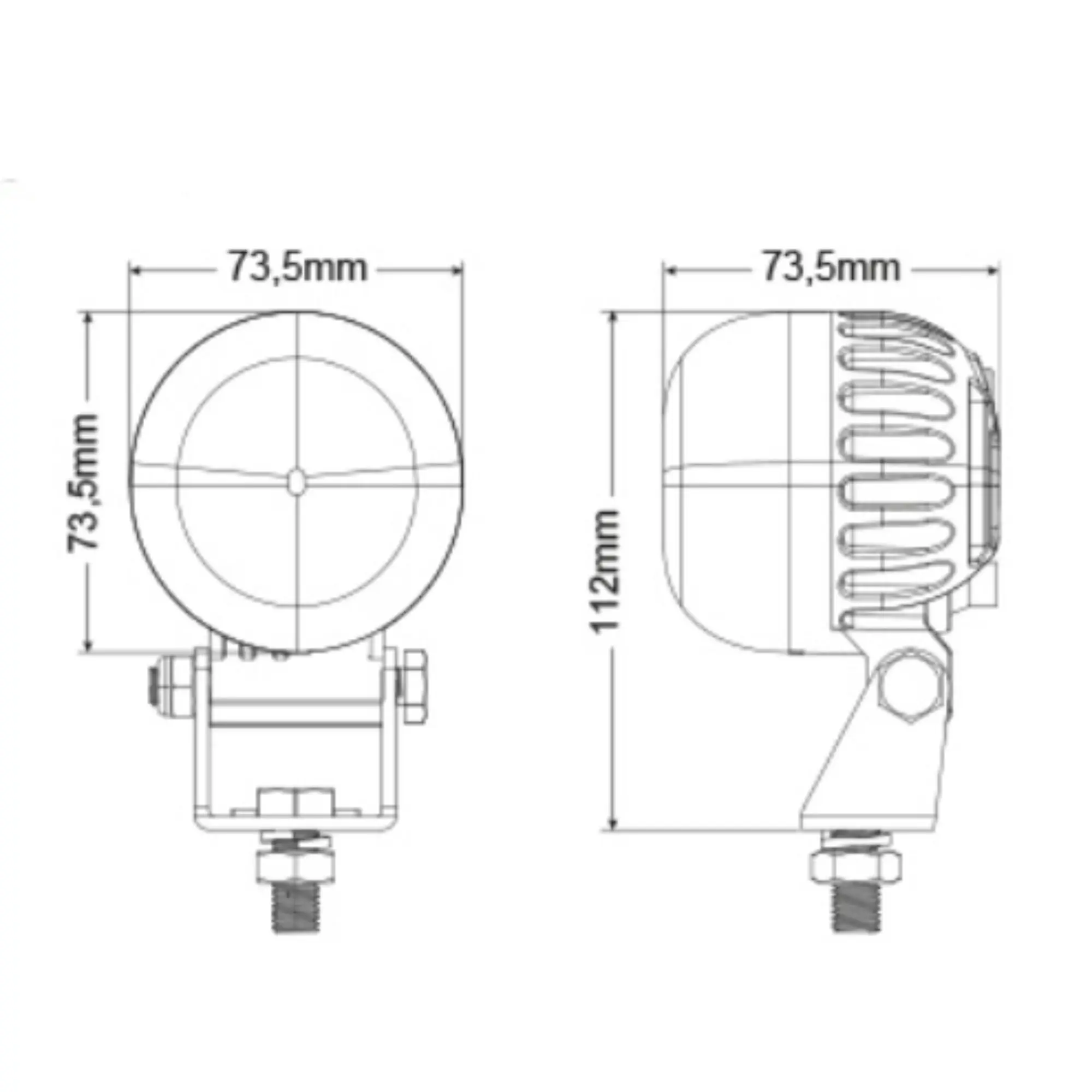 Светодиодная фара для погрузчиков «RED LINE» 12-80V 5W полукруг