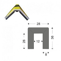 Профиль защитный сигнальный П-Мат тип W 8/28/12 1м