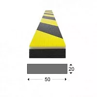 Профиль защитный сигнальный П-Мат тип D 20/50 1 м