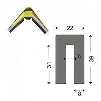 Профиль защитный сигнальный П-Мат тип W 8/31/6 1м