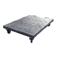 Тележка 800х600х170 черные резиновые колеса цв. чёрный