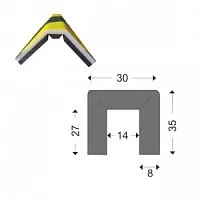 Профиль защитный сигнальный П-Мат тип W 8/27/14 1м
