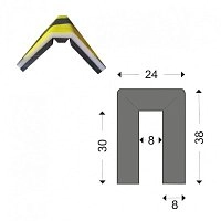 Профиль защитный сигнальный П-Мат тип W 8/33/2 1 м