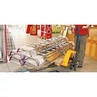 Многоходовая гидравлическая тележка (рохля) JHLIFT BF25-4, 2500 кг, 1150х540 мм, с полиуретановыми колесами