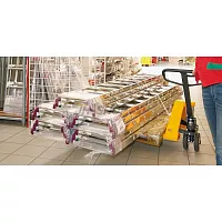 Многоходовая гидравлическая тележка (рохля) JHLIFT BF25-4, 2500 кг, 1150х540 мм, с полиуретановыми колесами