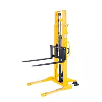 Гидравлический штабелер с расширенными опорами и раздвижными вилами JHLIFT WMSA1000, г/п 1000 кг, в/п 1600 мм